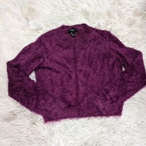 forever 21 fuzzy purple sweater